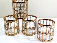 Load image into Gallery viewer, Imperial Glass Company –  Spanish Windows 22-Karat Gold Mid-Century Double Old Fashion Glasses (Set of 4)
