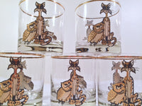 Load image into Gallery viewer, Culver Signed Mid-Century Pussy Cat and Owl Glasses (Set of 7)
