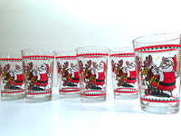 Load image into Gallery viewer, Vintage Santa and Rudolph Glasses (Set of 6)
