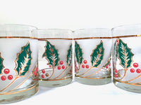 Load image into Gallery viewer, Culver Signed Mid-Century Holly Leaf Double Old Fashion Glasses (Set of 4)
