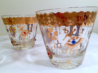 Load image into Gallery viewer, Culver Mid-Century 22-Karat Gold Charm Bracelet Old Fashion Glasses (Set of 5)
