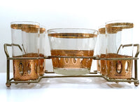 Load image into Gallery viewer, Culver Signed Antigua Mid-Century 22-Karat Gold 8-Piece Bar Set
