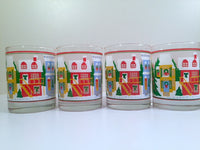 Load image into Gallery viewer, Georges Briard Signed Mid-Century I'll Be Home For Christmas Double Old Fashion Glasses (Set of 4)
