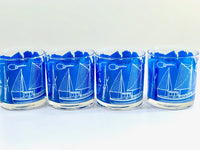 Load image into Gallery viewer, Georges Briard Signed Mid-Century Come Sail Away Old Fashion Glasses (Set of 4)
