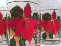 Load image into Gallery viewer, Culver Signed Mid-Century Poinsettia Double Old Fashion Glasses (Set of 4 With Original Box)
