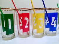 Load image into Gallery viewer, Vintage 17-Piece Number Bar Set (8 Glasses, 8 Stirs, 1 Pitcher)
