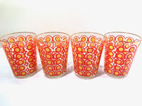 Load image into Gallery viewer, Colony Groovy Retro Orange &amp; Yellow Circle Double Old Fashion Glasses (Set of 4)
