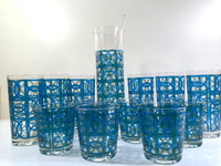Load image into Gallery viewer, Pasinski Signed Mid-Century Blue and Green 14-Piece Cocktail Set
