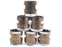 Load image into Gallery viewer, Pasinski Signed Mid-Century Medieval Asian Key Design Old Fashion Glasses (Set of 6)
