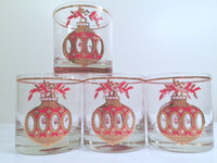 Load image into Gallery viewer, Culver Signed Mid-Century Christmas Ornament Glasses (Set of 4)
