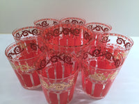 Load image into Gallery viewer, Mid-Century Hollywood Regency 9-Piece Bar Set (8 Double Old Fashion Glasses and Ice Container)
