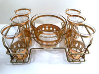Load image into Gallery viewer, Culver Signed Antigua Mid-Century 22-Karat Gold 8-Piece Bar Set
