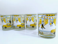 Load image into Gallery viewer, Georges Briard - Signed Mid-Century &quot;A Night at the Roxy&quot; Double Old Fashion Glasses (Set of 4)
