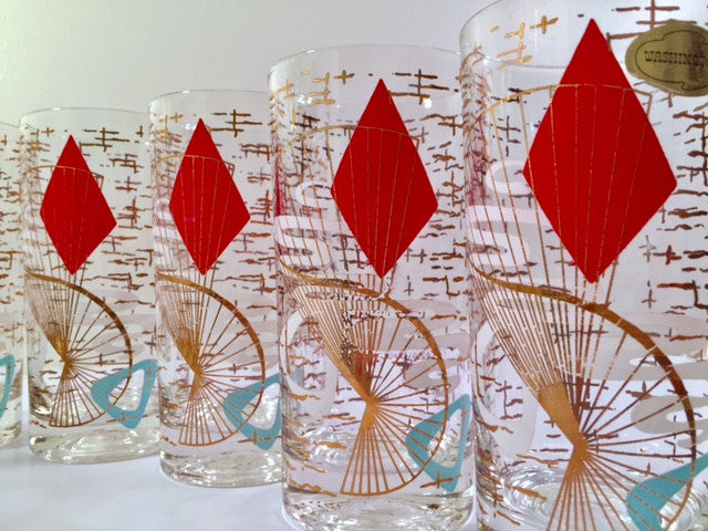 Washington Glass Mid-Century Atomic Glasses (Set of 8)