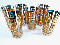 Load image into Gallery viewer, Georges Briard Mid-Century 22-Karat Gold Greek Key Glasses (Set of 6)
