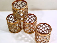 Load image into Gallery viewer, Imperial Glass Mid-Century Golden Chains Double Old Fashion Glasses (Set of 4)
