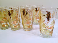 Load image into Gallery viewer, Bartlett Collins - Mid-Century Under the Sea 22-Karat Gold Glasses (Set of 8)

