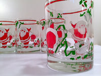 Load image into Gallery viewer, Georges Briard Signed Mid-Century Santa and Present Glasses (Set of 6)
