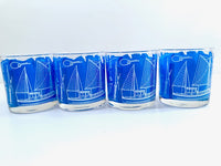 Load image into Gallery viewer, Georges Briard Signed Mid-Century Come Sail Away Old Fashion Glasses (Set of 4)

