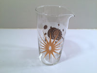 Load image into Gallery viewer, Fred Press Signed Mid-Century Frosted White &amp; 22-Karat Gold Atomic Starburst Pitcher
