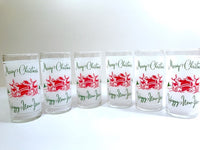 Load image into Gallery viewer, Federal Glass Santa and Reindeer Season Greetings Glasses (Set of 6)
