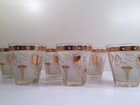 Load image into Gallery viewer, Mid-Century "Birds and the Bees" Double Old Fashion Glasses (Set of 6)
