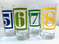 Load image into Gallery viewer, Vintage Number Highball Bar Set (Set of 8)
