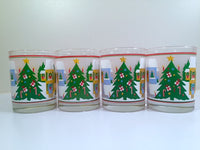 Load image into Gallery viewer, Georges Briard Signed Mid-Century I'll Be Home For Christmas Double Old Fashion Glasses (Set of 4)
