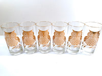 Load image into Gallery viewer, Mid-Century Retro Gold Owl Highball Glasses (Set of 6)
