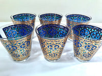 Load image into Gallery viewer, Georges Briard Signed Mid-Century Firenza Blue and 22-Karat Gold Italian Renaissance
