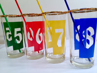 Load image into Gallery viewer, Vintage 17-Piece Number Bar Set (8 Glasses, 8 Stirs, 1 Pitcher)
