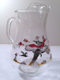 Load image into Gallery viewer, Hazel Atlas Mid-Century Pheasant Milk-Juice Pitcher
