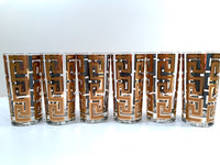 Load image into Gallery viewer, Georges Briard Mid-Century 22-Karat Gold Greek Key Glasses (Set of 6)
