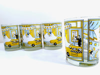 Load image into Gallery viewer, Georges Briard - Signed Mid-Century &quot;A Night at the Roxy&quot; Double Old Fashion Glasses (Set of 4)
