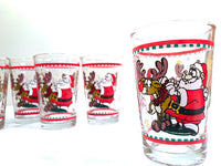 Load image into Gallery viewer, Vintage Santa and Rudolph Glasses (Set of 6)
