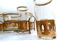 Load image into Gallery viewer, Culver Signed Antigua Mid-Century 22-Karat Gold 8-Piece Bar Set
