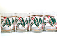 Load image into Gallery viewer, Culver Signed Mid-Century Holly Leaf Double Old Fashion Glasses (Set of 4)
