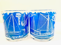 Load image into Gallery viewer, Georges Briard Signed Mid-Century Come Sail Away Old Fashion Glasses (Set of 4)
