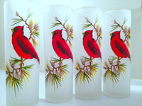 Load image into Gallery viewer, Gay Fad Mid-Century Cardinal and Pine Sprig 9-Piece Bar Set (8 Collins Glasses, Shaker With Lid)
