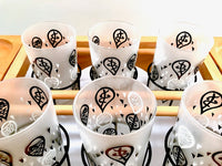 Load image into Gallery viewer, Karoff Original Mid-Century Kant-Spill Drink-N-Snack Server Bar Set (Set of 6 with Wood Carrier)
