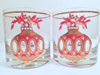 Load image into Gallery viewer, Culver Signed Mid-Century Christmas Ornament Glasses (Set of 4)
