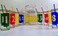 Load image into Gallery viewer, Vintage 17-Piece Number Bar Set (8 Glasses, 8 Stirs, 1 Pitcher)
