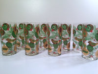 Load image into Gallery viewer, Culver Signed Mid-Century Christmas Tree with Bird and Ornament Highball Glasses (Set of 8)
