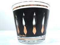 Load image into Gallery viewer, Fred Press Signed Mid-Century Black and 22-Karat Gold Flame Ice Bucket
