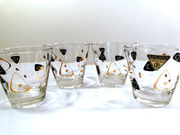 Load image into Gallery viewer, Federal Glass Mid-Century Black and 22-Karat Gold Amoeba Boomerang Old Fashion Glasses (Set of 4)

