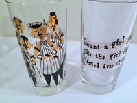Load image into Gallery viewer, Gay Fad Signed Mid-Century Barbershop Quartet Glasses (Set of 8)
