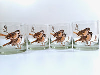 Load image into Gallery viewer, Couroc Signed Mid-Century Chickadee Lowball Glasses (Set of 4)
