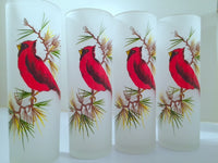 Load image into Gallery viewer, Gay Fad Mid-Century Cardinal and Pine Sprig 9-Piece Bar Set (8 Collins Glasses, Shaker With Lid)
