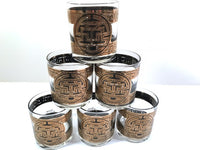 Load image into Gallery viewer, Pasinski Signed Mid-Century Medieval Asian Key Design Old Fashion Glasses (Set of 6)
