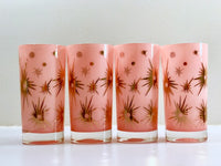 Load image into Gallery viewer, Federal Glass Mid-Century Pink Atomic &amp; 22-Karat Gold Star Glasses (Set of 4)
